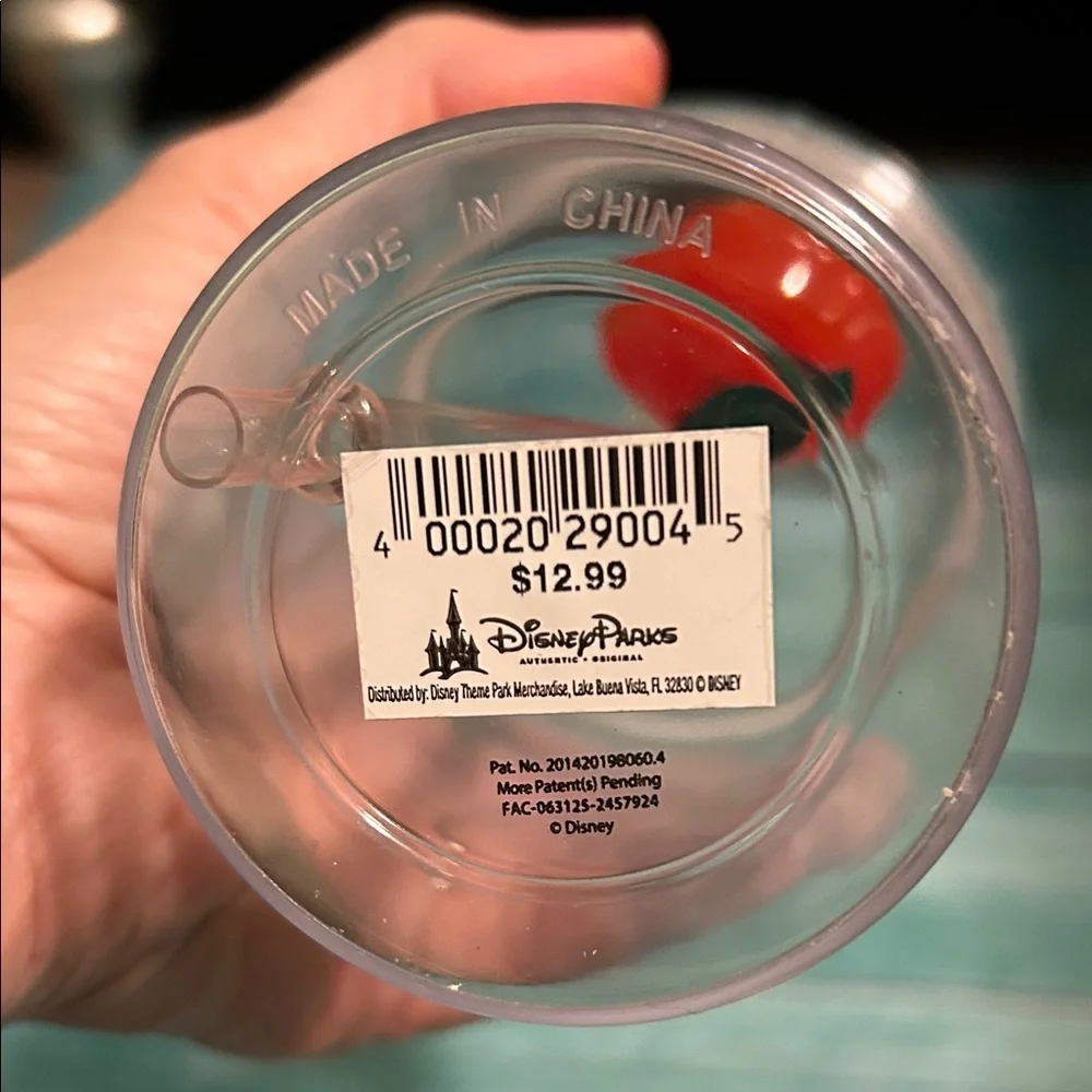 Disney Beauty and the Beast Clear Cup with Red Rose